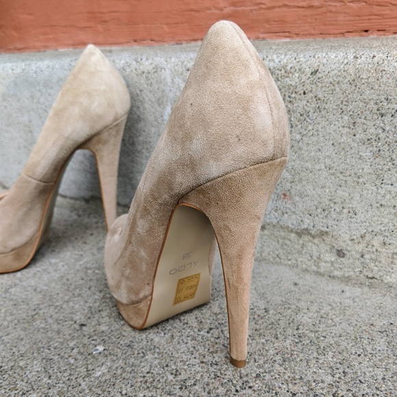 Aldo Tan Suede Platform Heels, Size 7.5, 38 EU - Picture 4 of 5